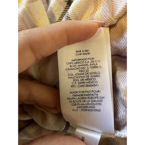 Chaps V Neck Long Sleeve Flannel Shirt Size Small Modern Designer Hiking Outdoor - Picture 13 of 16